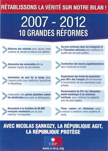 bilan,reforme,ump,presidentielle 2012