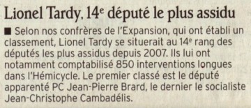 presse,dauphine,annecy,classement,depute,assemblee nationale,lionel tardy