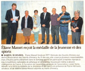 annecy,handicap,sourd,assemblee generale,medaille