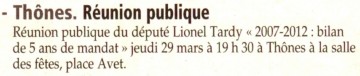 thones,reunion publique,legislatives 2012,bilan