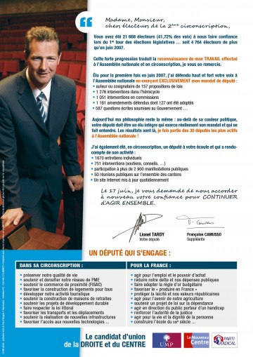 legislatives 2012,profession de foi,lionel tardy