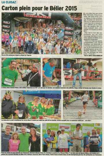 presse,dauphine,la clusaz,belier,course à pied,randonnee