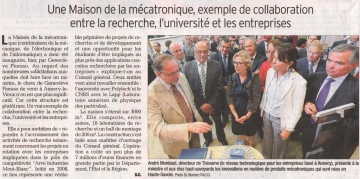 annecy-le-vieux,recherche,mecatronique,inauguration,industrie,cnrs,ctdec,pole competitivite,arve industrie,universite