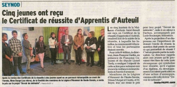 seynod,apprentis d'auteuil,certificat,haute-savoie