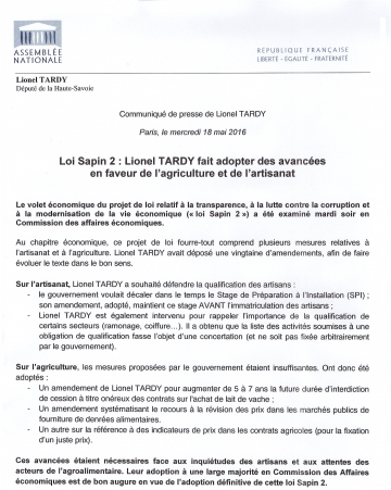 sapin 2,économie,agriculture,artisanat,contrats,lait,adoption,amendements