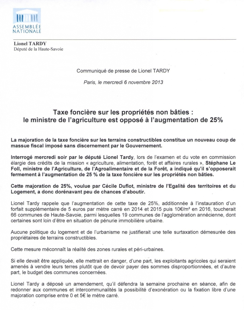 Taxe Fonciere Sur Les Proprietes Non Baties Le Ministre De