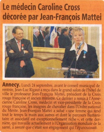 presse,dauphine libere,annecy,insignes du merite,caroline cross,tardy