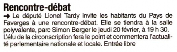 faverges,rencontre debat,lionel tardy,ump 74,militants,public,2ème circonscription