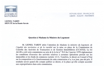 alur,copropriétaires,immobilier,décret,question écrite,qe