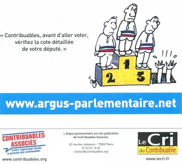 classement des deputes,classement,argus parlementaire,lionel tardy,legislatives 2012,contribuables associés